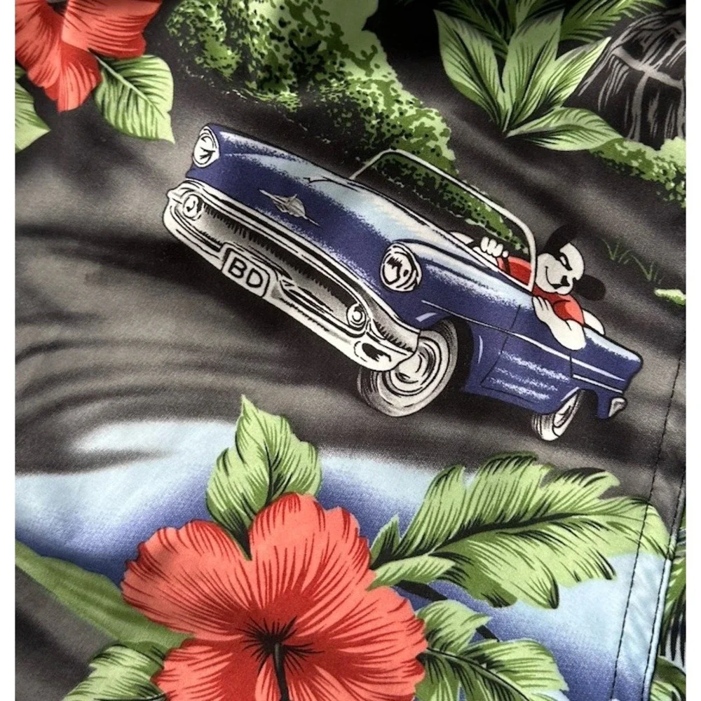 Big Dogs Board Shorts Swim Trunks Boys XL Old Cars Hawaiian Mesh Lined Aloha